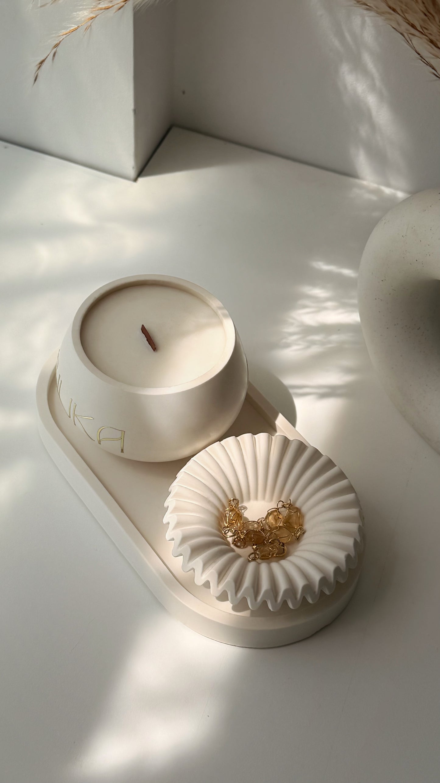 White Oval Tray